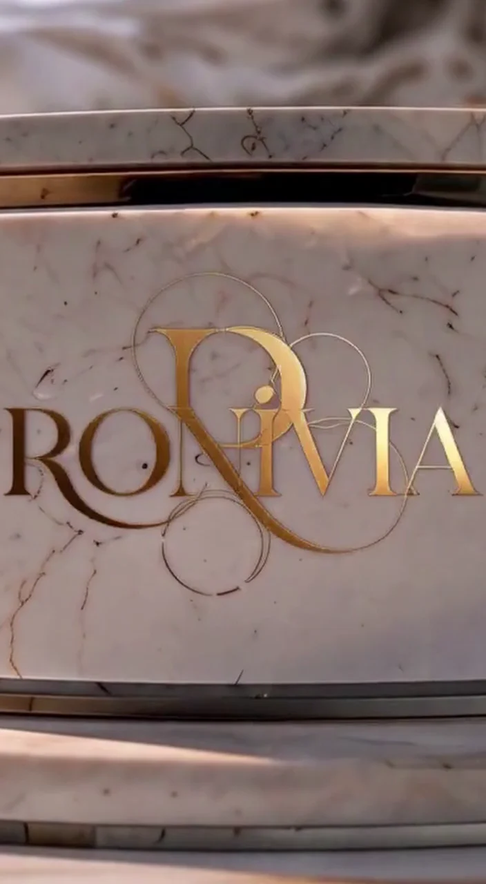 Completed RONIVIA signature engraved in light